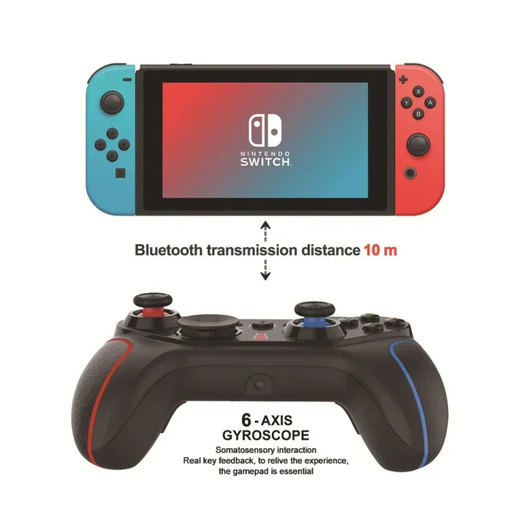 Tay cầm chơi game không dây có chức năng đánh thức cho Nintendo Switch/Android/IOS/PC, Kiểu dáng:, S818 Xanh lá đen