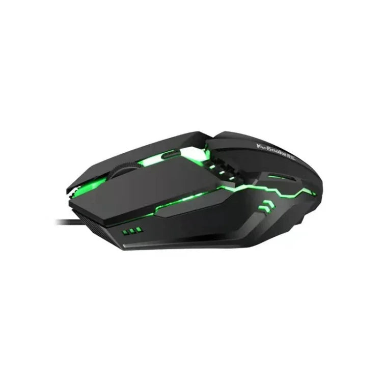 2 cái Chuột chơi game có dây K-Snake M11 4 phím 1600DPI phát sáng cho máy tính xách tay và máy tính để bàn, chiều dài cáp: 1,5m