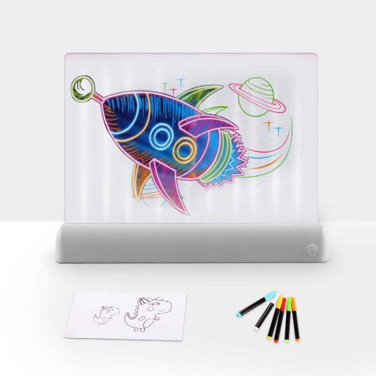 Bảng phát sáng 3D LED tranh phát quang, Bảng ghép hình graffiti cho trẻ em, Bảng ghi chú viết tay, Màu xám, Trắng, Xanh dương, Xanh lá, Hồng