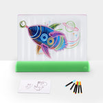 Bảng phát sáng 3D LED tranh phát quang, Bảng ghép hình graffiti cho trẻ em, Bảng ghi chú viết tay, Màu xám, Trắng, Xanh dương, Xanh lá, Hồng