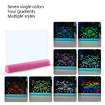 Bảng phát sáng 3D LED tranh phát quang, Bảng ghép hình graffiti cho trẻ em, Bảng ghi chú viết tay, Màu xám, Trắng, Xanh dương, Xanh lá, Hồng