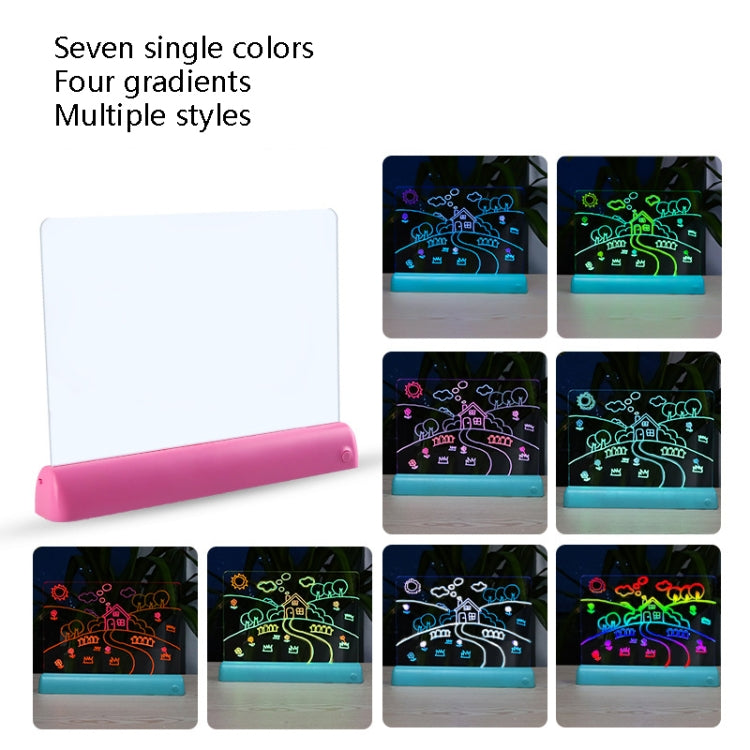 Bảng phát sáng 3D LED tranh phát quang, Bảng ghép hình graffiti cho trẻ em, Bảng ghi chú viết tay, Màu xám, Trắng, Xanh dương, Xanh lá, Hồng