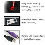 2 chiếc chuột có dây Cadeva 006 3 phím cho máy tính gia đình, giao diện USB, giao diện PS/2