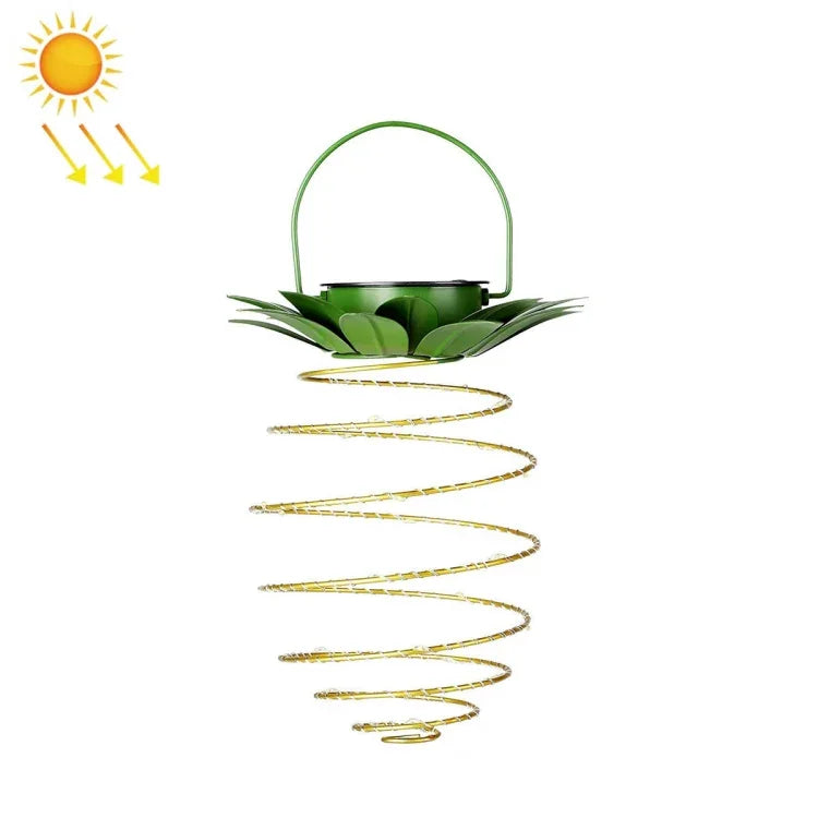 Đèn dứa năng lượng mặt trời đèn lồng sắt rèn dây đồng LED trang trí vườn ngoài trời chống nước, 24 LED, 60 LED