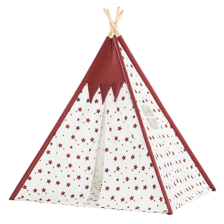 Lều trẻ em Ấn Độ vải cotton nhà chơi trong nhà nhà búp bê cha mẹ con, hồng sao, họa tiết sóng
