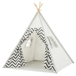 Indian Children Tent Cotton Cloth Indoor Play House Parent-Child Doll House, Pink Stars, Wavy Pattern
