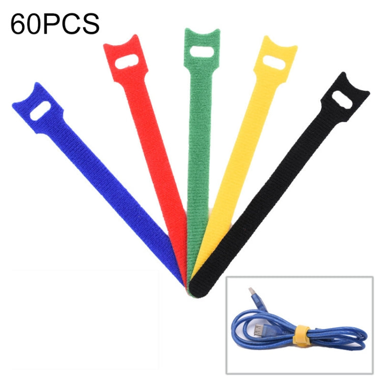 60 cái Dây đeo tổ chức cáp hình chữ T Dây quấn nylon, Chiều dài: 15cm, 20cm, 30cm