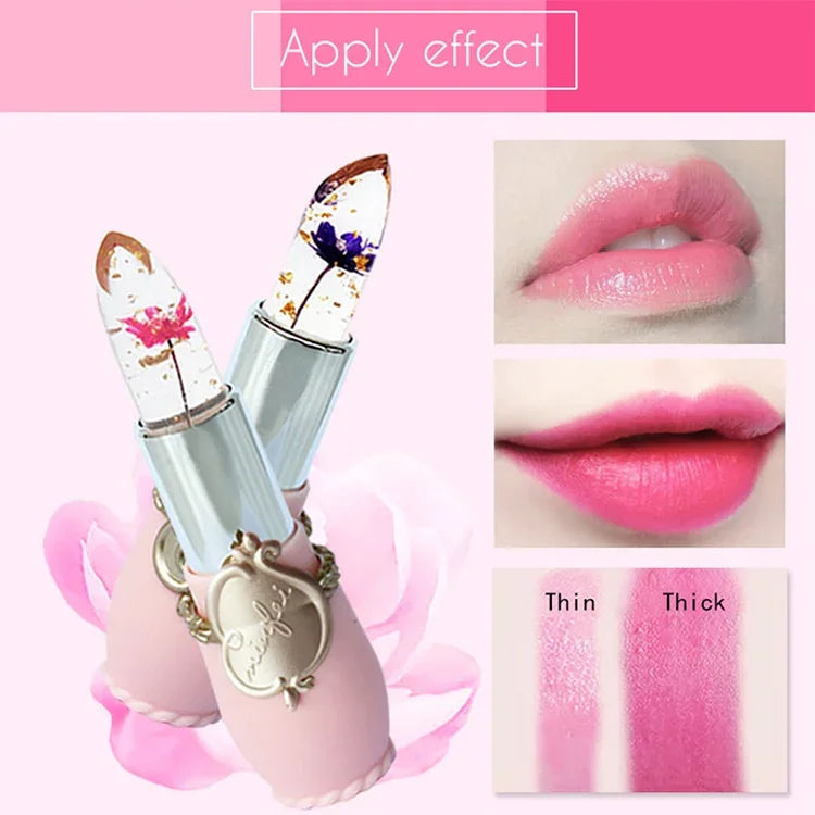 Son Dưỡng Môi Dạng Gel Thay Đổi Màu Trong Suốt Dưỡng Ẩm Hoa Lâu Trôi, hồng nhạt, đỏ hoa hồng, đỏ đậm, vàng, xanh nhạt, tím