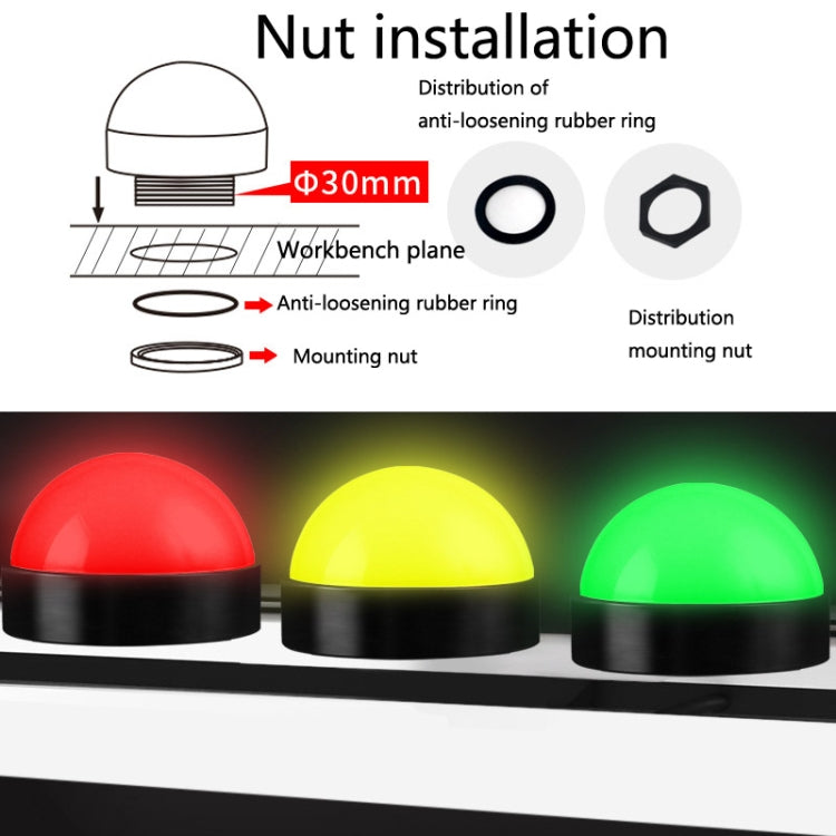 Đèn cảnh báo ba màu an toàn 24V LED chỉ báo bán cầu chống nước, kiểu 1, kiểu 2