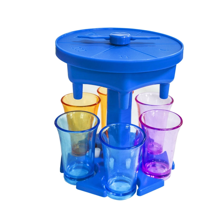 Bình rót rượu tự động 6 cốc kèm bàn xoay trò chơi, kiểu dáng: tròn xanh với cốc trong suốt, tròn xanh với cốc màu, tròn xám với cốc trong suốt, tròn xám với cốc màu, tròn nâu với cốc trong suốt