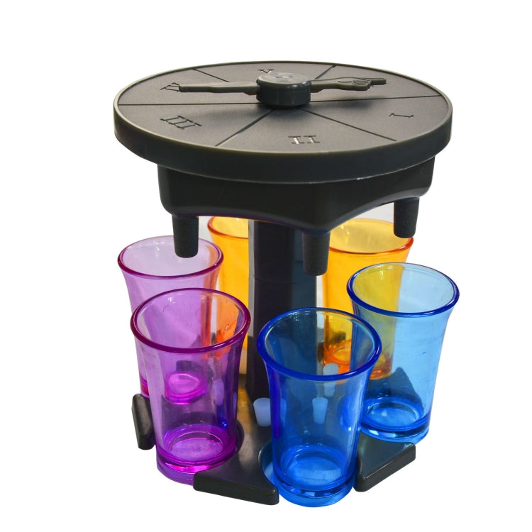 Bình rót rượu tự động 6 cốc kèm bàn xoay trò chơi, kiểu dáng: tròn xanh với cốc trong suốt, tròn xanh với cốc màu, tròn xám với cốc trong suốt, tròn xám với cốc màu, tròn nâu với cốc trong suốt