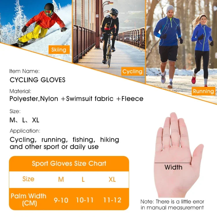 Găng tay trượt tuyết lông cừu ấm mùa đông WEST BIKING YP0211220 chống trượt silicon, M, L, XL