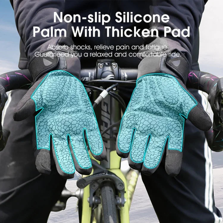 Găng tay trượt tuyết lông cừu ấm mùa đông WEST BIKING YP0211220 chống trượt silicon, M, L, XL