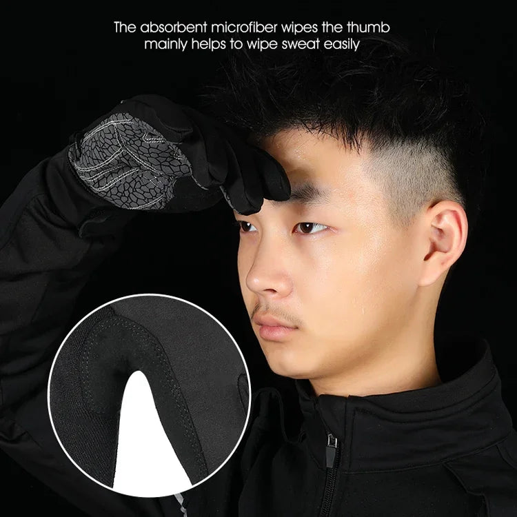 Găng tay trượt tuyết lông cừu ấm mùa đông WEST BIKING YP0211220 chống trượt silicon, M, L, XL