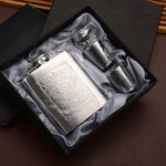 Bộ bình rượu inox di động kèm phễu ly rượu, 7OZ màu vàng grunge, 7OZ màu xám grunge, 7OZ Jack vàng grunge, 7OZ Jack xám grunge, 7OZ Jack lõi đen