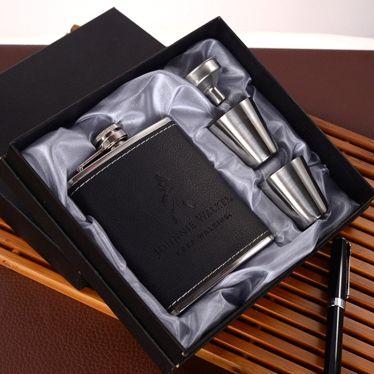 Bộ bình rượu inox di động kèm phễu ly rượu, kiểu dáng: 8OZ lõi vá Jack mới, 8OZ lõi vá Jack cũ, 8OZ lõi vá ông già, 8OZ lõi hoa văn vàng, 7OZ Jack xám da đen, 7OZ Jack xám da vàng ông già
