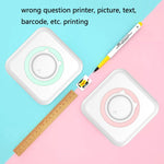 Máy in mini bỏ túi tiện lợi cho học sinh in câu hỏi sai, in nhiệt Bluetooth cho điện thoại di động, màu xanh, hồng