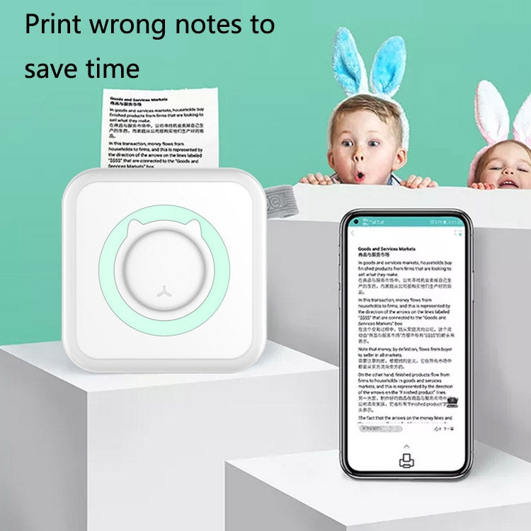 Máy in mini bỏ túi tiện lợi cho học sinh in câu hỏi sai, in nhiệt Bluetooth cho điện thoại di động, màu xanh, hồng