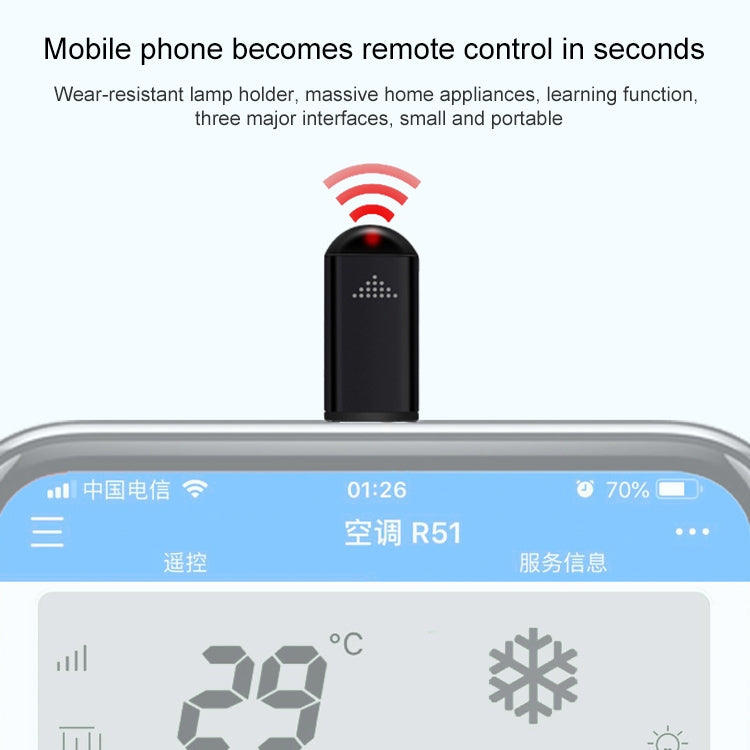 Điều khiển từ xa thông minh R09 cho điện thoại di động hồng ngoại, Giao diện:, 8 Pin (Đen), 8 Pin (Xanh lam nhạt), 8 Pin (Bạc), Type-C (Đen), Type-C (Xanh lam nhạt), Type-C (Bạc), Micro USB (Đen), Micro USB (Xanh lam nhạt), Micro USB (Bạc)