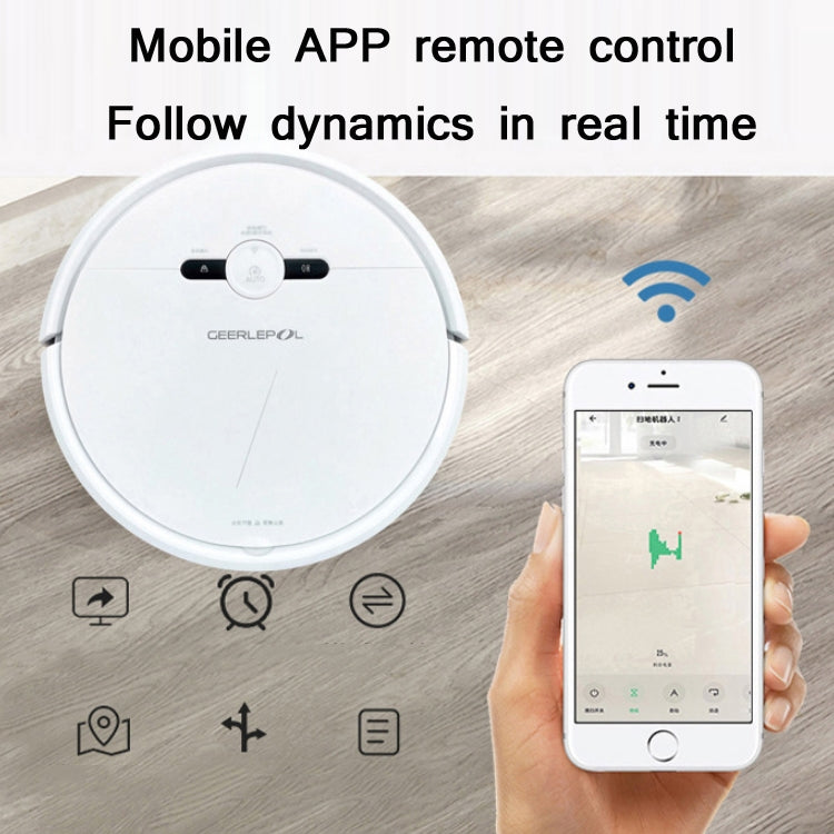 Robot quét tự động nạp nước thông minh GEERLEPOL cho nhà, cấu hình cao, hỗ trợ ứng dụng điện thoại, màu trắng, đen