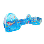 3 in 1 ZP01 Children Tent Play House Tunnel Foldable Shooting Ocean Ball Pool Toy, Blue Sea, Deep Sea