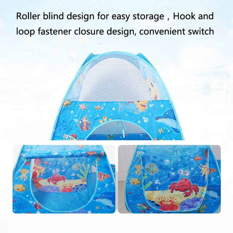 3 in 1 ZP01 Children Tent Play House Tunnel Foldable Shooting Ocean Ball Pool Toy, Blue Sea, Deep Sea