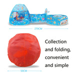 3 in 1 ZP01 Children Tent Play House Tunnel Foldable Shooting Ocean Ball Pool Toy, Blue Sea, Deep Sea