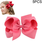 5 cái kẹp nơ ruy băng lớn màu sắc 6 inch cho bé gái