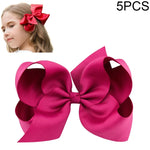5 cái kẹp nơ ruy băng lớn màu sắc 6 inch cho bé gái