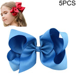 5 cái kẹp nơ ruy băng lớn màu sắc 6 inch cho bé gái