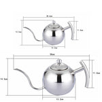 Hand Flush Pot Mocha Coffee Pot Stainless Steel Coffee Pot European Style Stainless Steel Teapot With Strainer, 1L, 0.85L