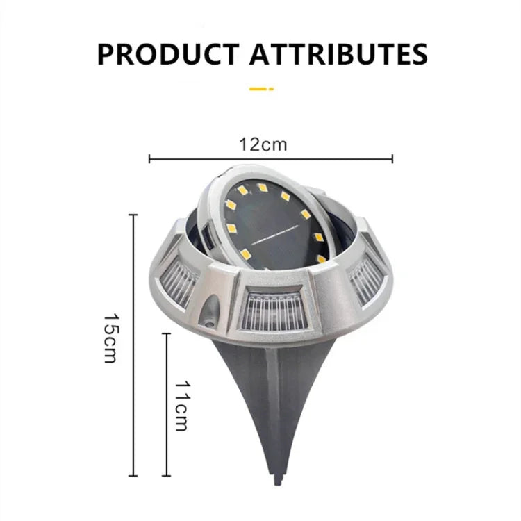 Đèn ngầm năng lượng mặt trời ngoài trời đèn cỏ xoay, thông số:, 12 LED ánh sáng trắng + xanh dương (vỏ nhôm), 12 LED ánh sáng ấm + xanh dương (vỏ nhôm), 12 LED ánh sáng trắng + màu (vỏ nhôm), 12 LED ánh sáng ấm + màu (vỏ nhôm)