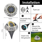 Đèn ngầm năng lượng mặt trời ngoài trời đèn cỏ xoay, thông số:, 12 LED ánh sáng trắng + xanh dương (vỏ nhôm), 12 LED ánh sáng ấm + xanh dương (vỏ nhôm), 12 LED ánh sáng trắng + màu (vỏ nhôm), 12 LED ánh sáng ấm + màu (vỏ nhôm)