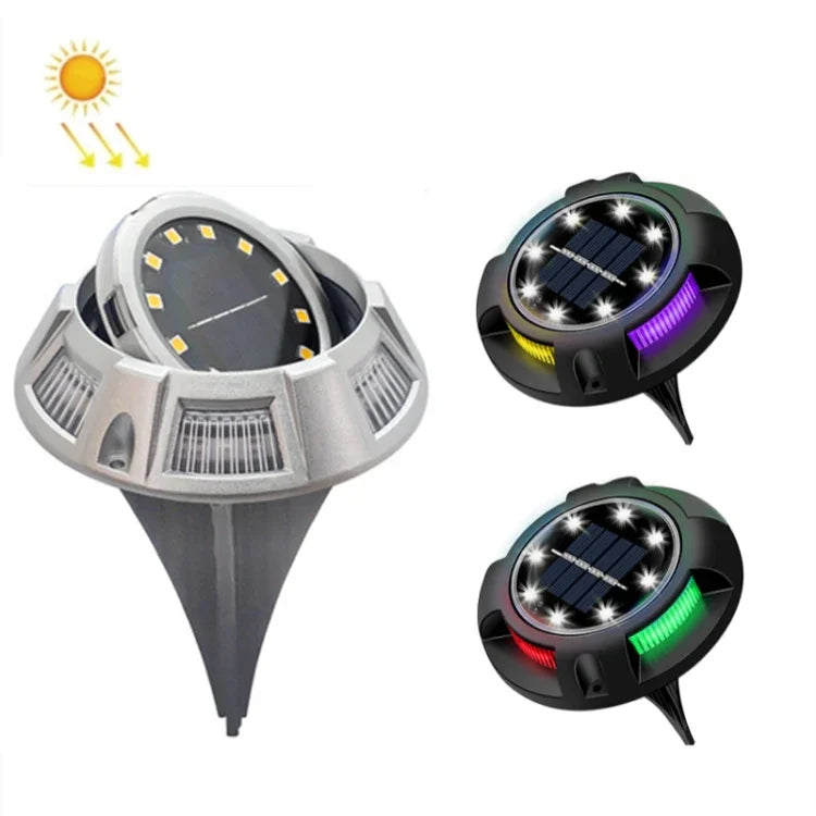 Đèn ngầm năng lượng mặt trời ngoài trời đèn cỏ xoay, thông số:, 12 LED ánh sáng trắng + xanh dương (vỏ nhôm), 12 LED ánh sáng ấm + xanh dương (vỏ nhôm), 12 LED ánh sáng trắng + màu (vỏ nhôm), 12 LED ánh sáng ấm + màu (vỏ nhôm)