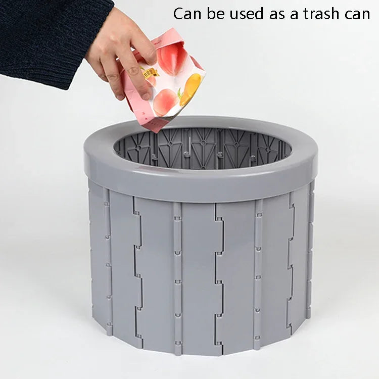 Nhà vệ sinh gập gọn du lịch xe hơi có nắp, nhà vệ sinh cắm trại khẩn cấp trong nhà, nhà vệ sinh gập gọn (đen), nhà vệ sinh gập gọn (xám)