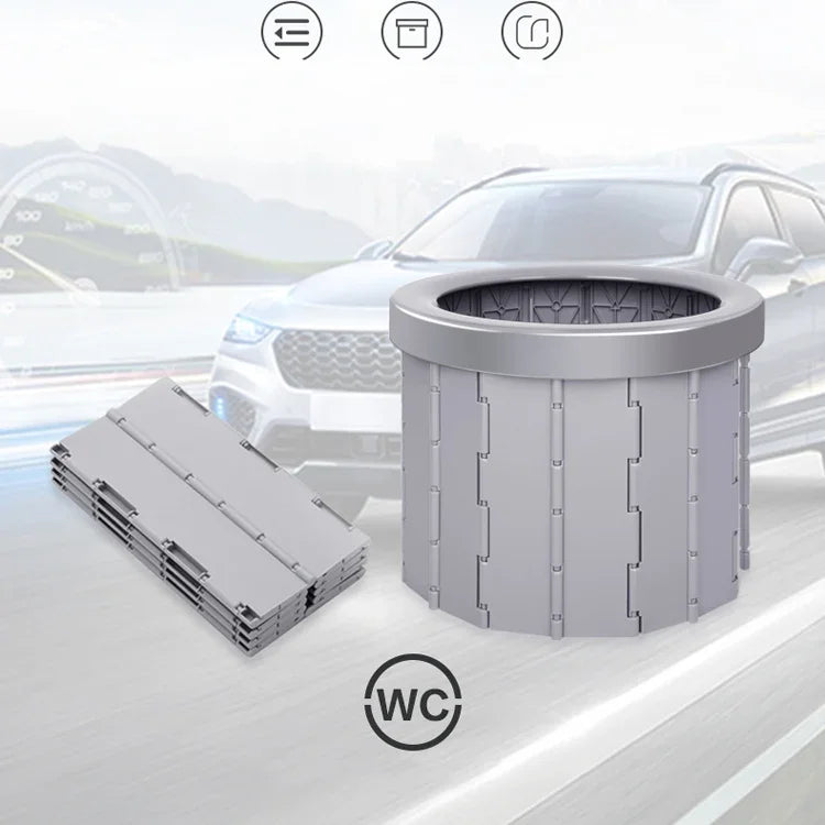 Nhà vệ sinh gập gọn du lịch xe hơi có nắp, nhà vệ sinh cắm trại khẩn cấp trong nhà, nhà vệ sinh gập gọn (đen), nhà vệ sinh gập gọn (xám)
