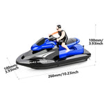 Mô hình thuyền mô tô điều khiển từ xa 2.4G tốc độ cao, Thuyền điện cao tốc đồ chơi nước cho trẻ em, Thông số kỹ thuật, Pin đơn (Đỏ), Pin đơn (Xanh dương)