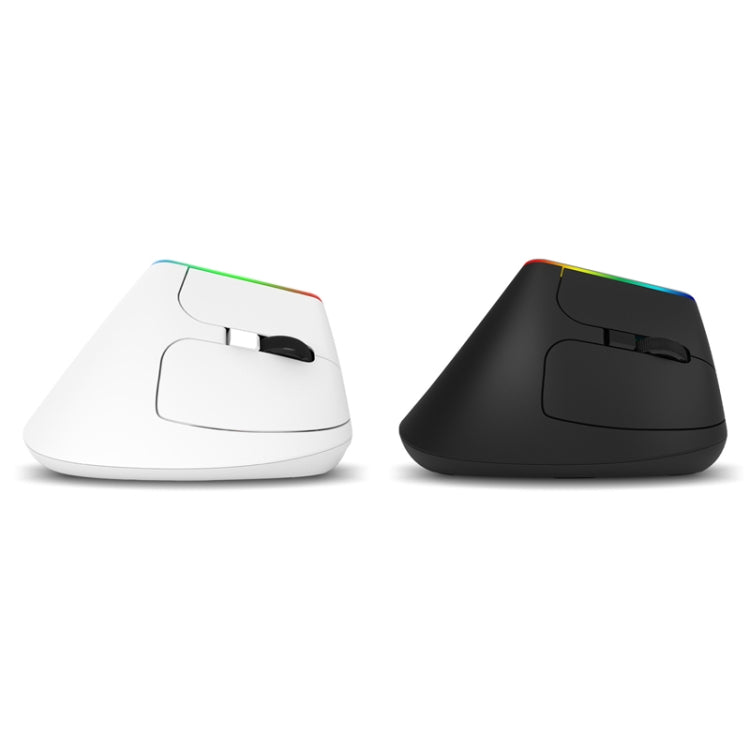 DELUX M618C Chuột không dây Bluetooth dọc RGB 6 phím 1600 DPI chế độ kép, M618C (trắng), M618C (đen)
