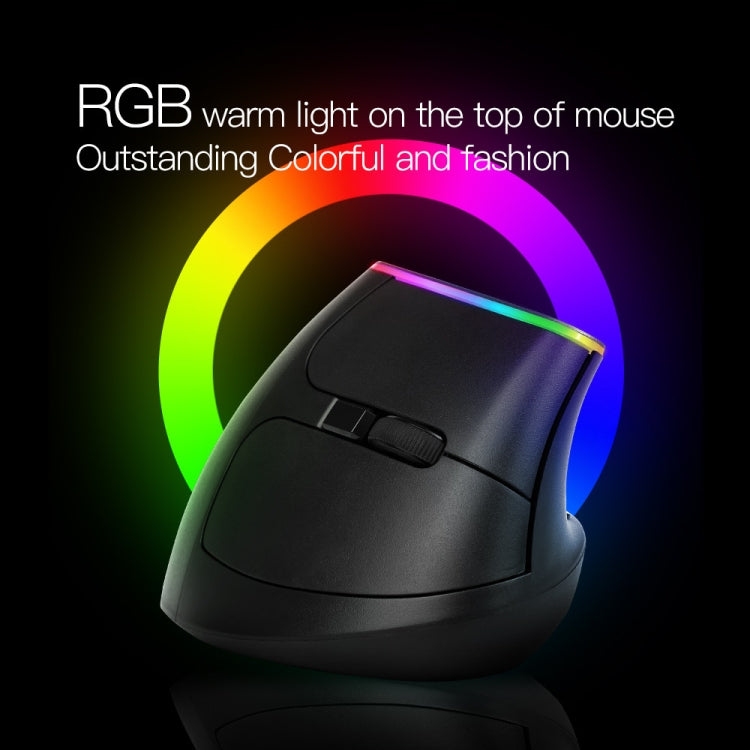 DELUX M618C Chuột không dây Bluetooth dọc RGB 6 phím 1600 DPI chế độ kép, M618C (trắng), M618C (đen)