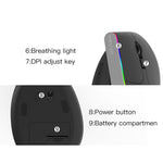 DELUX M618C Chuột không dây Bluetooth dọc RGB 6 phím 1600 DPI chế độ kép, M618C (trắng), M618C (đen)
