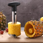 2 cái dao gọt dứa bằng thép không gỉ, dụng cụ cắt trái cây nhà bếp, dao gọt lõi dứa (tay cầm đen), dao gọt lõi dứa (tay cầm vàng)