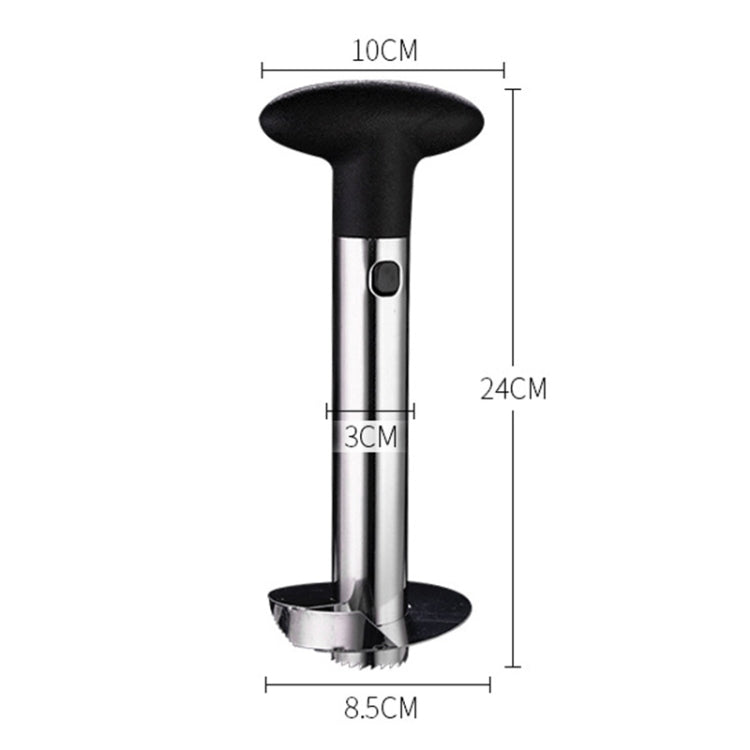 2 cái dao gọt dứa bằng thép không gỉ, dụng cụ cắt trái cây nhà bếp, dao gọt lõi dứa (tay cầm đen), dao gọt lõi dứa (tay cầm vàng)