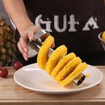 2 cái dao gọt dứa bằng thép không gỉ, dụng cụ cắt trái cây nhà bếp, dao gọt lõi dứa (tay cầm đen), dao gọt lõi dứa (tay cầm vàng)