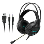 Tai nghe chơi game Smailwolf AK3 có dây phát sáng cho máy tính để bàn, kiểu dáng:, cắm đôi 3.5mm màu đen, cắm đơn USB màu đen