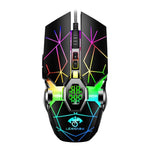 LEAVEN Chuột chơi game cơ có dây USB 7 phím 4000 DPI RGB phát sáng cho máy tính văn phòng, chiều dài cáp: 1.5m, S30 đen, S30 trắng, S30 hồng, S10 đen