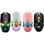 LEAVEN Chuột chơi game cơ có dây USB 7 phím 4000 DPI RGB phát sáng cho máy tính văn phòng, chiều dài cáp: 1.5m, S30 đen, S30 trắng, S30 hồng, S10 đen