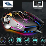 LEAVEN Chuột chơi game cơ có dây USB 7 phím 4000 DPI RGB phát sáng cho máy tính văn phòng, chiều dài cáp: 1.5m, S30 đen, S30 trắng, S30 hồng, S10 đen