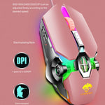 LEAVEN Chuột chơi game cơ có dây USB 7 phím 4000 DPI RGB phát sáng cho máy tính văn phòng, chiều dài cáp: 1.5m, S30 đen, S30 trắng, S30 hồng, S10 đen