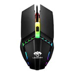 LEAVEN Chuột chơi game cơ có dây USB 7 phím 4000 DPI RGB phát sáng cho máy tính văn phòng, chiều dài cáp: 1.5m, S30 đen, S30 trắng, S30 hồng, S10 đen