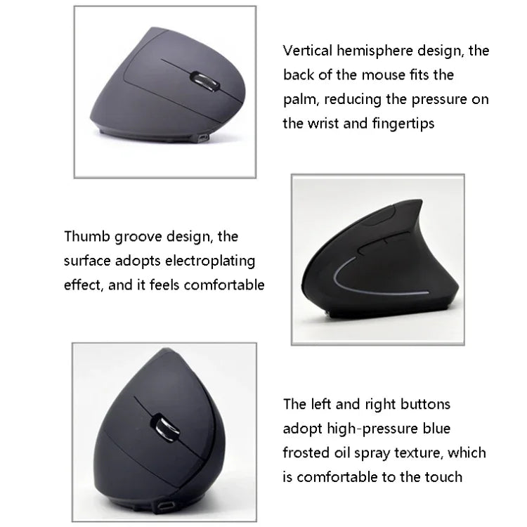 JS-5D Chuột dọc ergonomic 6 phím 2.4G sạc không dây xuyên biên giới